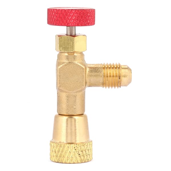1/4''-5/16'' Messing Kølemiddelpåfyldningsventil til HVAC, R410A Slange Flowregulator