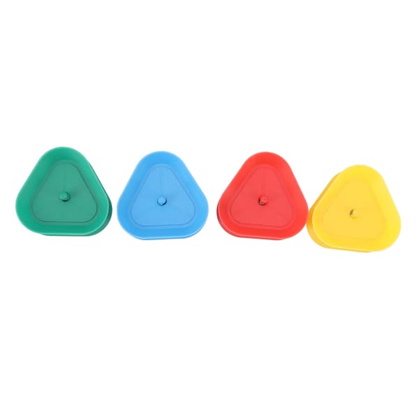 4-pack handsfree poker-korthållare, triangulär fjäderdesign i plast