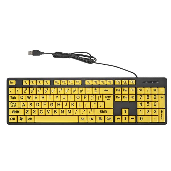 104-tasters stortryk USB-kablet computertastatur til studerende, seniorer, synshandicappede