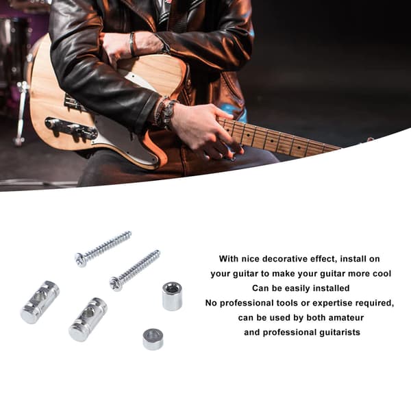 6x Metal Roller String Tree Guide Retainer til Elguitar, Sølv Streng Guide Erstatning