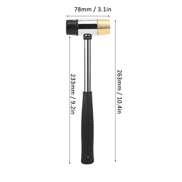 Sort guitarplastikhammer messing- og gummihoved ukulele-tilbehør musikinstrument
