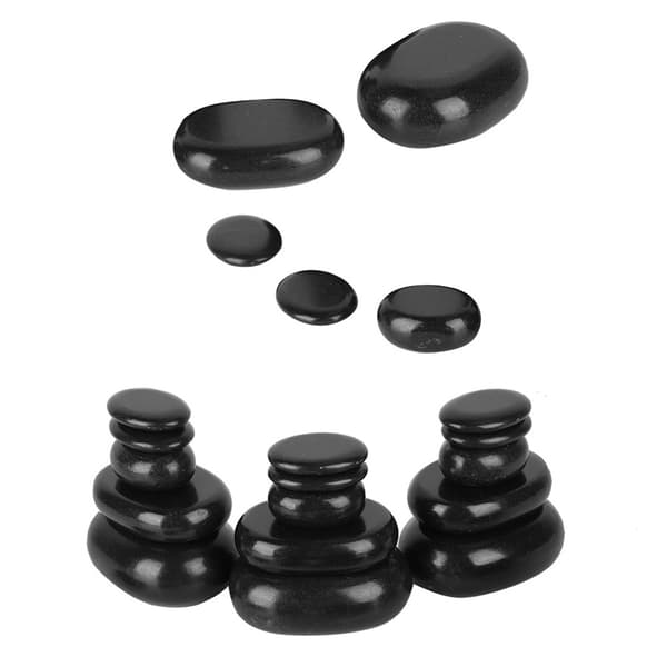 20 stk/sæt Hot Spa Sort Basalt Oval Form Sten Æterisk Olie Pedicure Massage