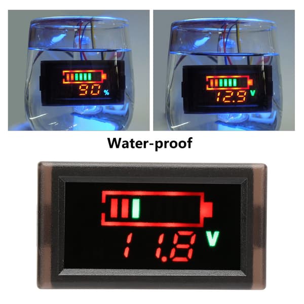 Vattentät bilvoltmeter digital display batteritestare 12V LED-mätare