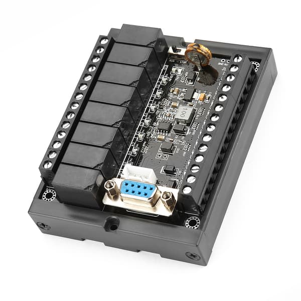 PLC FX1N-20MR industriell styrenhetskort, programmerbar relätidsmodul i kapsling