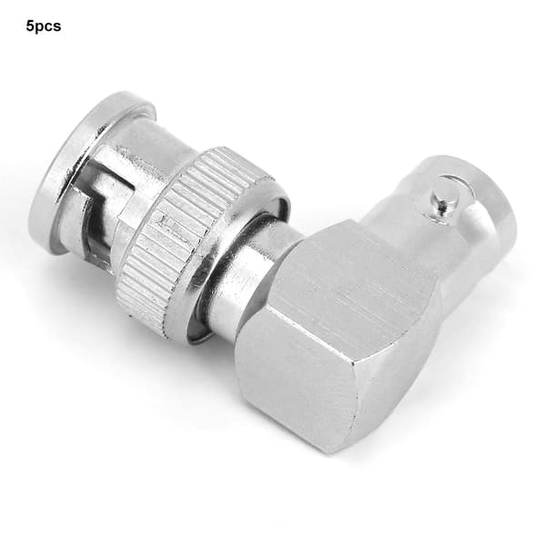 5 stk. messing BNC han-hun 90° L-formet koaksialadapter, RF-stik