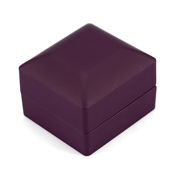 Lila LED-belyst ringförvaringslåda Smyckesdisplay Presentfodral