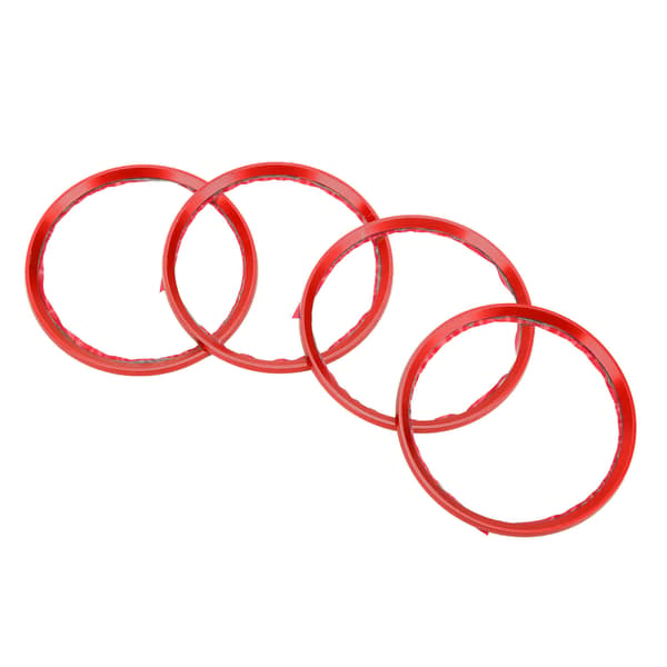 4PCS Hjulnavring Centrisk Dekorationsdistans Aluminiumlegering för Bilmodifiering Röd