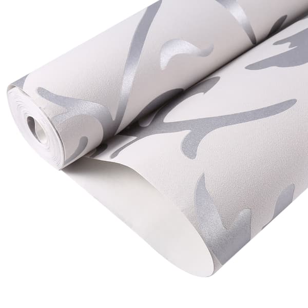 3D Präglad Nonwoven Sovrumstapet, Silver Vertikal Heminredningsrulle