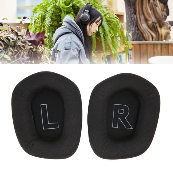 2x öronkuddar i nät, mjuk elastisk ersättning för Logitech G733-headset, svart