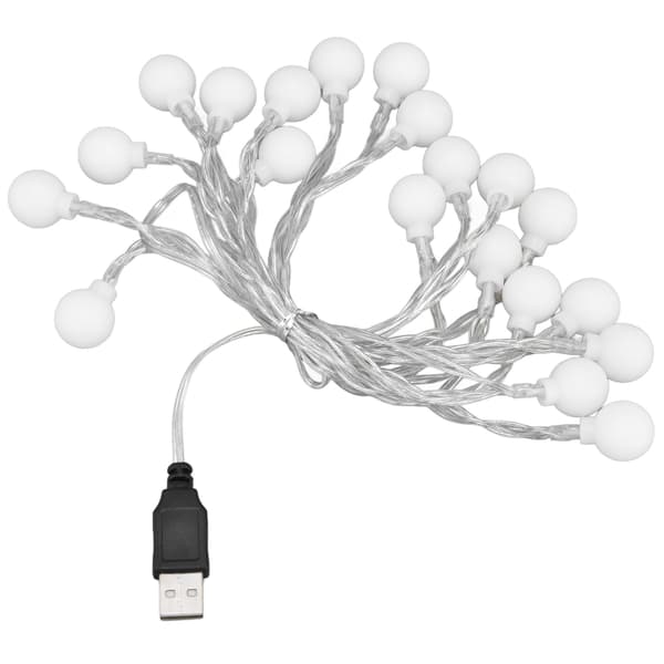 3M 20LED Globe Ljusslinga Utomhus Inomhus Festdekoration USB-driven för Flickrum