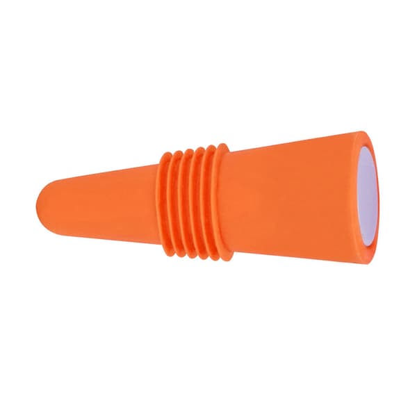 Fødevaregodkendte silikone vinpropper, rustfrit stål, 6,1x2,35 cm, genanvendelige dekorative propper til flasker, orange