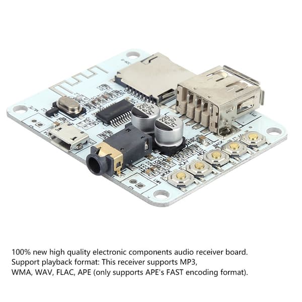 Trådløs Bluetooth 5.0 Stereo Forstærkermodul med USB/TF MP3 WMA WAV FLAC Dekoder