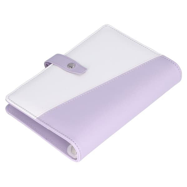 A6 Budget Binder Multifunktionelt Rumdesign Bærbar PU Læder Notesbog Binder til Kontor Skole Lilla
