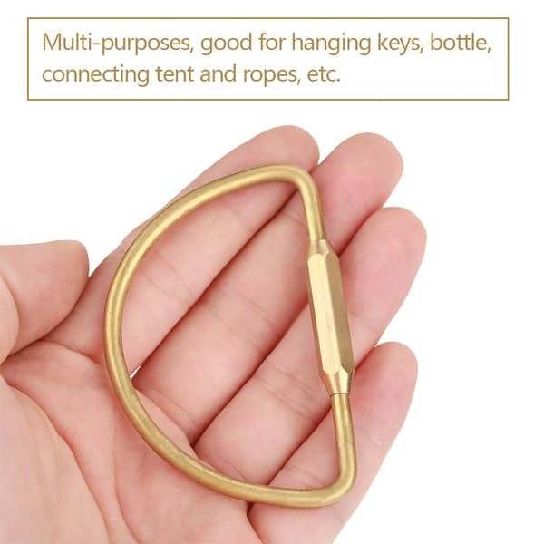 Mässing Skruvlås Karbinhake Nyckelring DIY Present (Halvcirkel)
