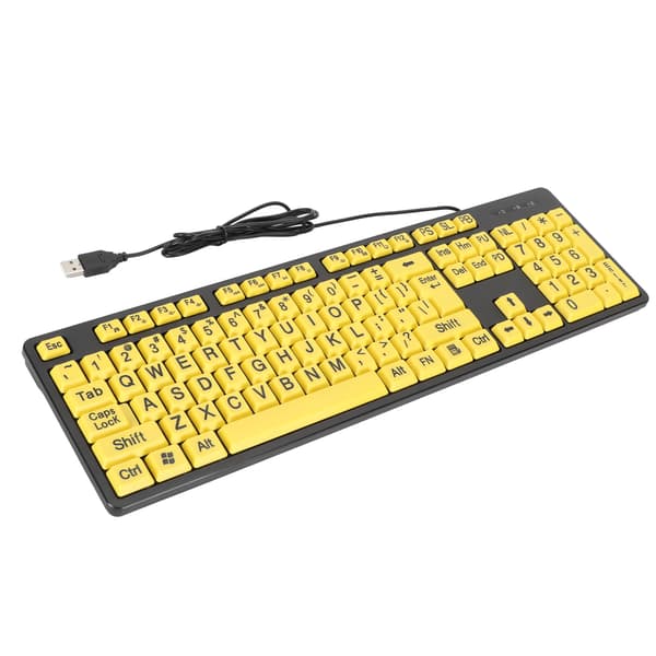 104-tasters stortryk USB-kablet computertastatur til studerende, seniorer, synshandicappede