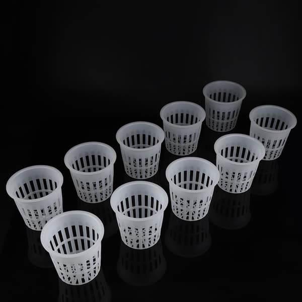 10-pack hållbara hydroponiska nätkoppar i plast för trädgårds- och balkongplantering (vit)