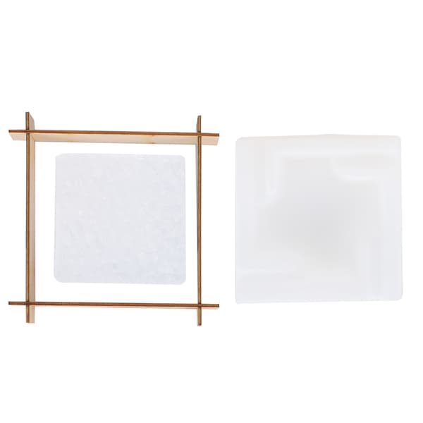 1 set askkoppsform DIY kristall epoxiform spegelyta silikon förvaringslåda + bas L
