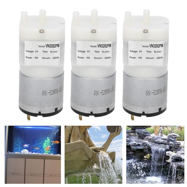 3 st Mini DC6V Dränkbar Vattenpump för Akvarium Fiskbehållare Luftmotor VN3202PM