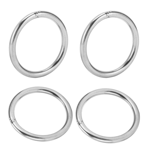 10 stk. svejsede ringe i rustfrit stål 4x40 mm multifunktionelle til camping, bælte og rigning