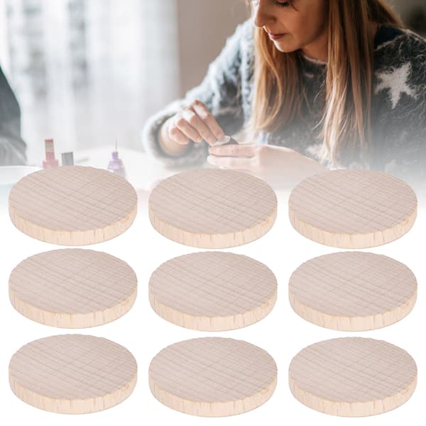 100 stk. blanke træskiver Træhåndværk DIY Dekorationsfremstiller Håndlavet tilbehør (4 cm)