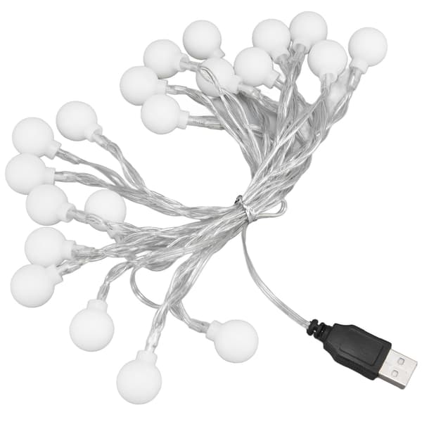 3M 20LED Globe Ljusslinga Utomhus Inomhus Festdekoration USB-driven för Flickrum