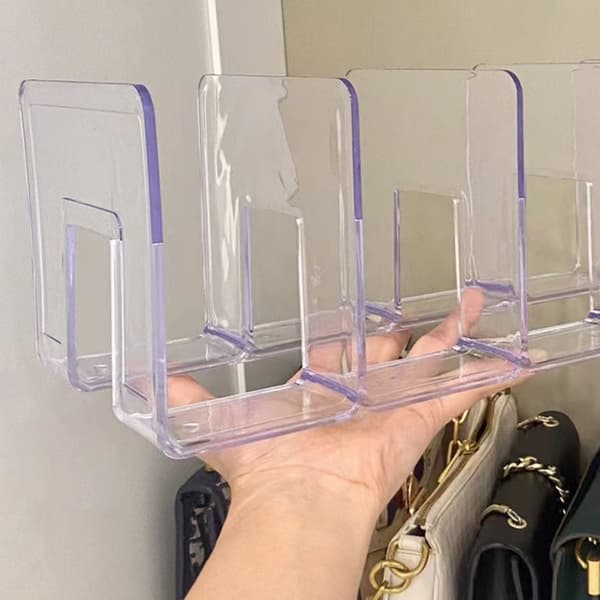 PC Mini Transparent Handväska Organizer Hylla 4 Sektioner Sovrum Förvaringsställ