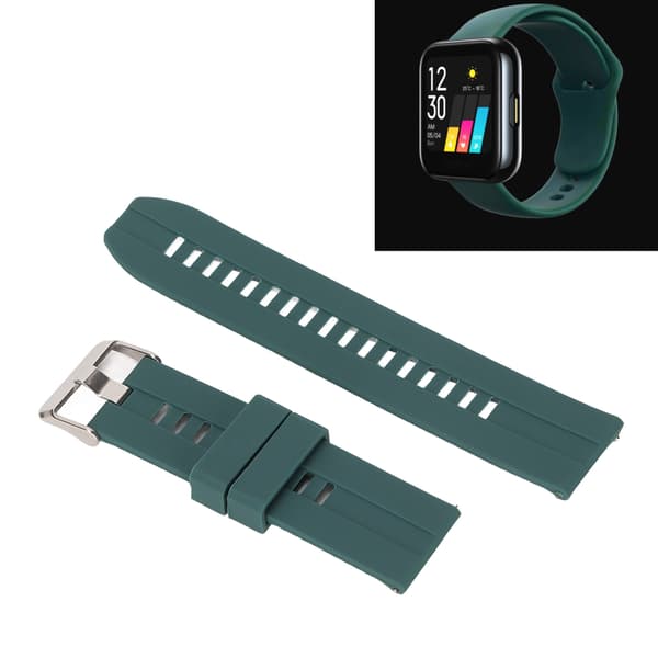 22 mm silikone Quick Release rem til Realme Watch 2, universal mørkegrøn rem
