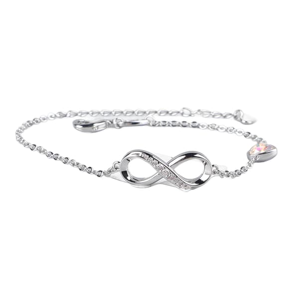 Tidlöst Infinity Heart Damarmband, Silverpläterade Koppar Initial Smycken, Klassiskt Elegant 1PC