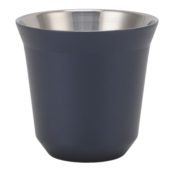 Dubbelväggig isolerad kaffemugg mörkblå 80ml rostfritt stål