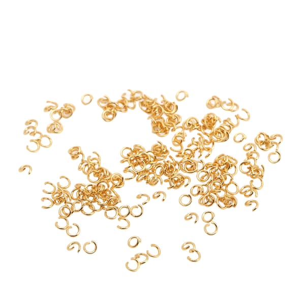 200 stk. springringe multifunktionel rustfrit stål guld åben springring DIY smykker forbindelsesspænde