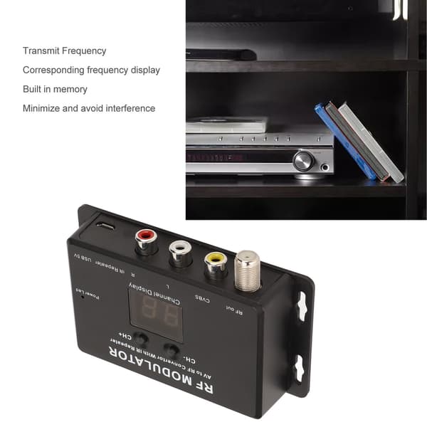RF-modulator Pro PAL NTSC 21-kanals AV till RF-omvandlare för STB DVR DVD