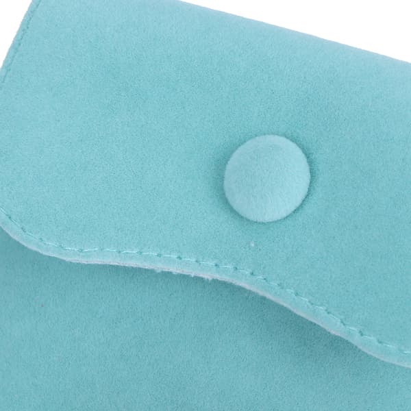 5 st sammetsväskor med tryckknapp Smyckesförvaring Flanell Mocka Presentpåse Blå 10x10cm