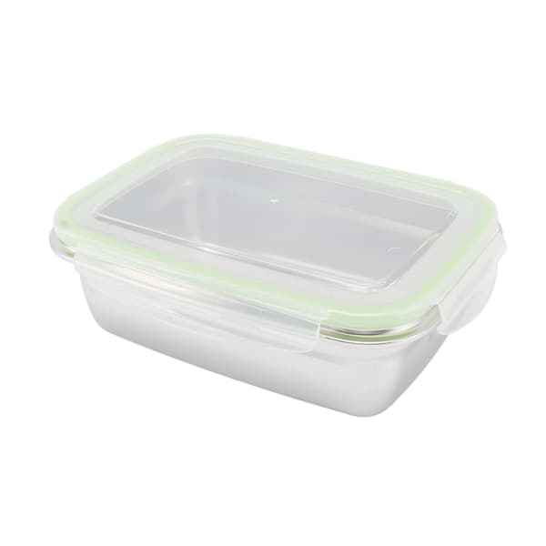 Fyrkantig Bento-lunchlåda i rostfritt stål, läckagesäker, 350 ml