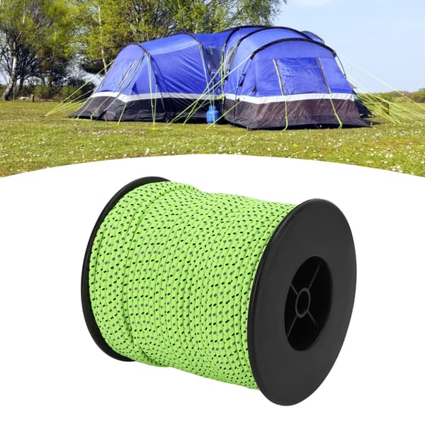 Lysende reflekterende reb til camping, vandreture og telte – 50m/164ft udendørs universalreb