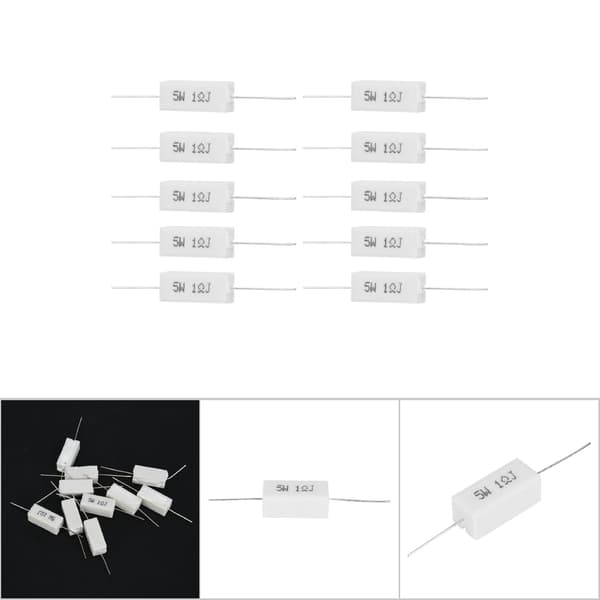 10 stk. 5W cementmodstand 1R Ohm 5% tolerance aksial trådviklet