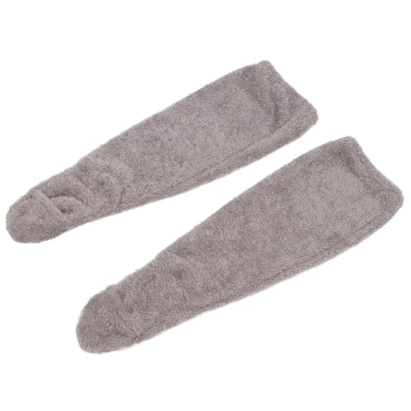 Over Knee Fuzzy Socks Vinter Hjem Sove Bløde Tykke Åndbare Plysstrømper Benvarmer Grå