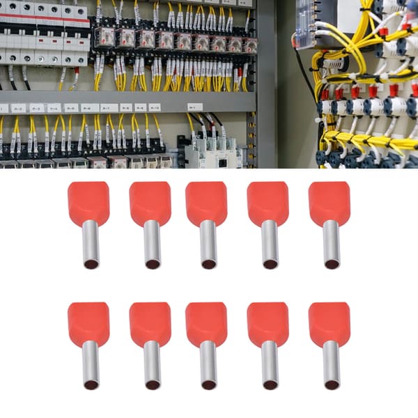 100 STK Kobberrør Isolerede Kabeltyller Krympeforbindelse PVC til 18AWG Ledning, TE1008