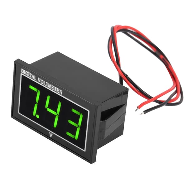 1 stk. 0,56\" Digital LED Voltmeter DC 2,5-30V Vandtæt Panelmåler Grøn Skærm