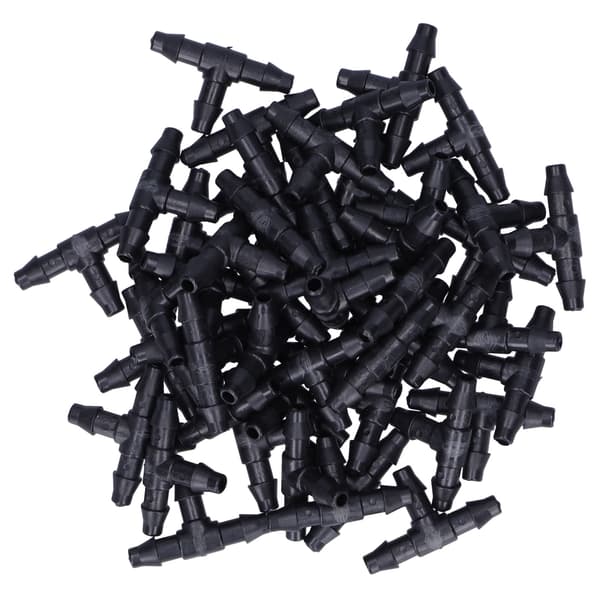 100-pack T-koppling 4/7 slangkopplingar Trädgårdsbevattningskopplingar Mikrosprinklersystem