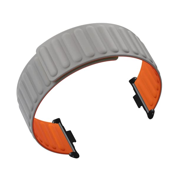 2-pack magnetiska silikonarmband för Mi Band 8 Pro, grå orange, säker stängning