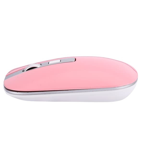 Rosa Ergonomisk 2.4G Trådlös Datormus, 1600 DPI Högprecision USB Uppladdningsbar Bärbar PC-kringutrustning