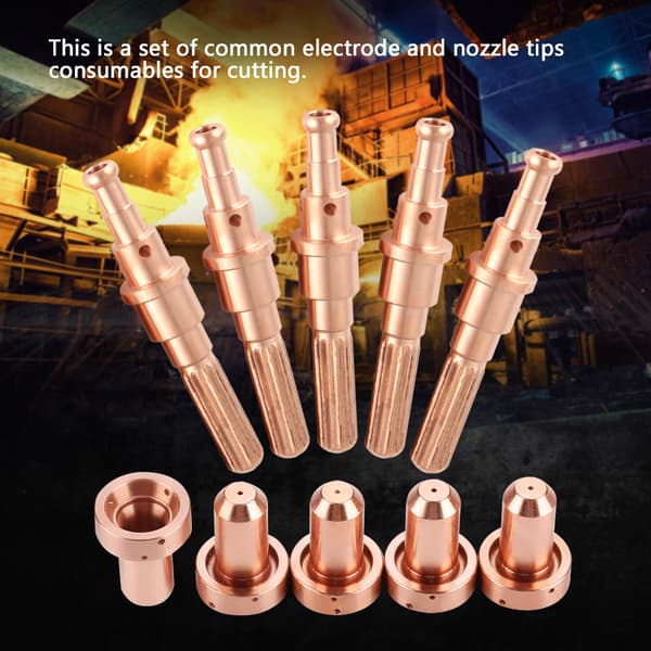 5 stk. 9-8215 Elektrode & 5 stk. 9-8207 Dysespids til Thermal Dynamics SL60/100 Plasmaskærerbrænder