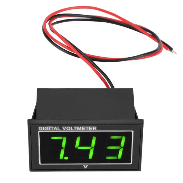 1 stk. 0,56\" Digital LED Voltmeter DC 2,5-30V Vandtæt Panelmåler Grøn Skærm
