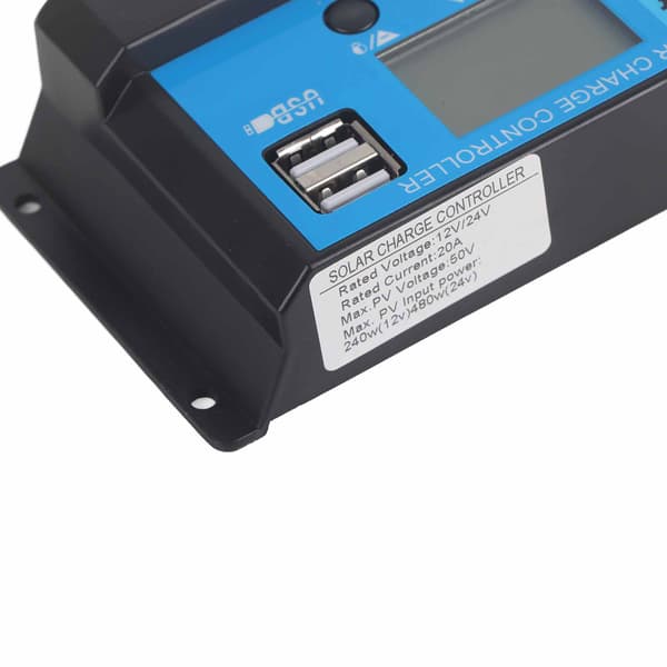 20A 12V 24V 2-vägs MOS Solcellsladdningsregulator PWM 3-stegs Batteriregulatorpanel