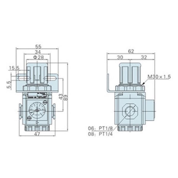 Luftkompressor trykreguleringsventil aluminiumslegering mini regulator kit industriel GR200-08 PT1/4
