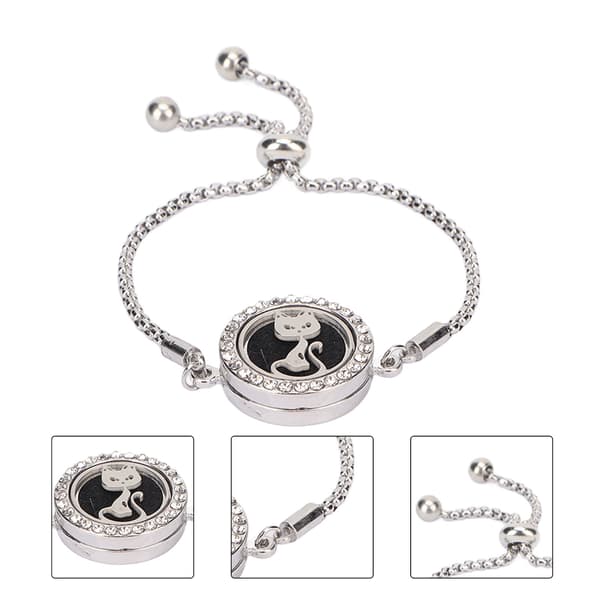 Armbånd til æteriske olier i rustfrit stål Aromaterapi Locket Justerbart armbånd til kvinder og piger