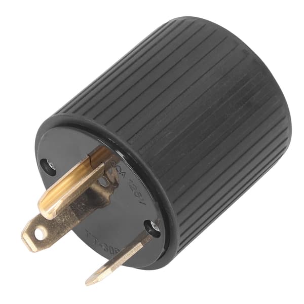 30A 125V Låsepropadapter TT-30P til L5-30P, messingkontakter, til RV- og generatorbrug