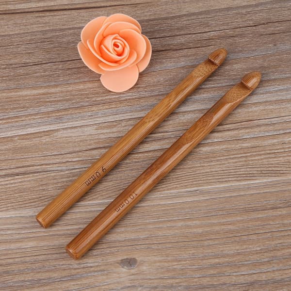 12 st/set Förkolnade Bambustickor Virknålar Tröjstickor Garnvävningsverktyg