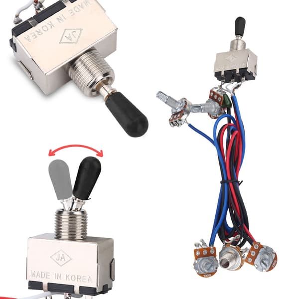 2 volymer 2 ton 1 jack 500K pot 3-vägs switch ledningssats för Les Paul LP-gitarr