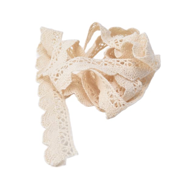 Spetsband DIY Bomullsnät 2cm Bredd 20 Yards Elegant Tyllspets för Gardin Kläder Duk Presentförpackning Beige